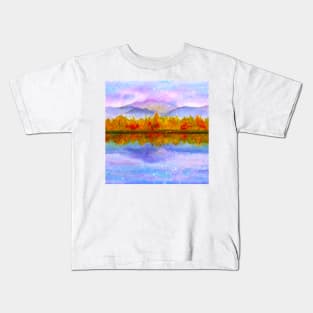 Autumn's Reflection on the Lake Kids T-Shirt